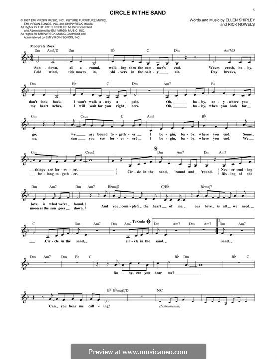 Circle in the Sand (Belinda Carlisle): melodia by Ellen Shipley, Rick Nowels