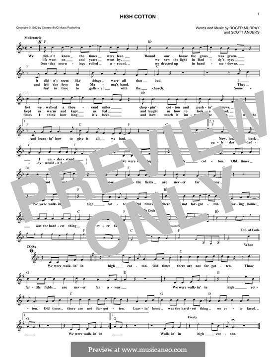 High Cotton (Alabama): melodia by Roger Murray, Scott Anders