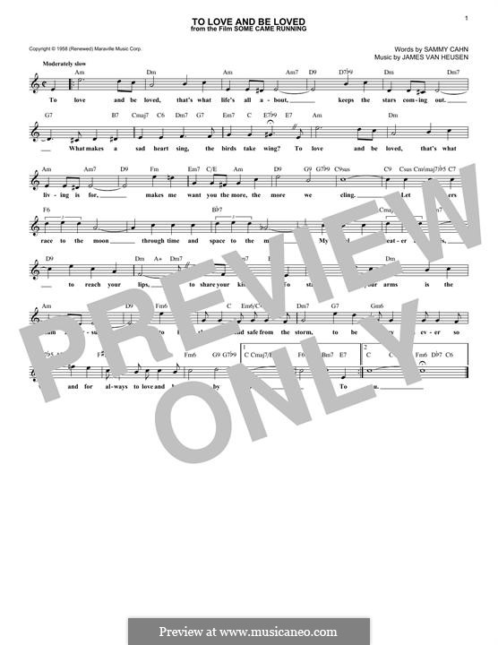To Love and Be Loved (Frank Sinatra): melodia by Jimmy Van Heusen