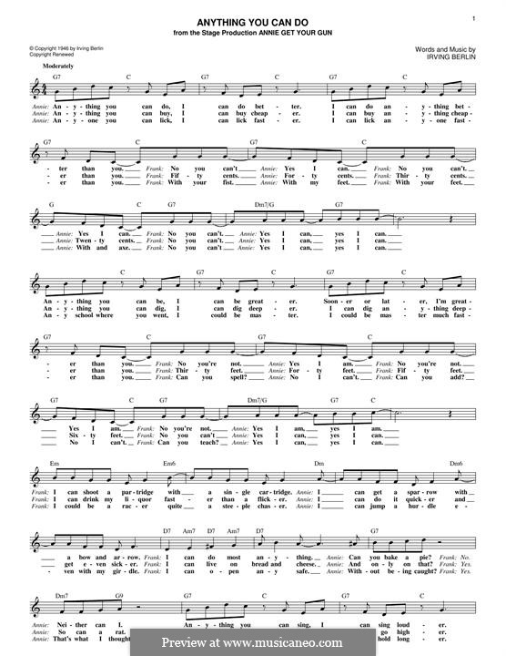 Anything You Can Do: melodia by Irving Berlin