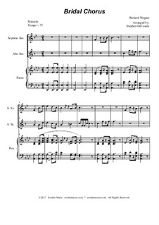 Bridal Chorus: Duet for soprano and alto saxophone - piano accompaniment by Richard Wagner