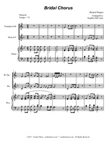 Bridal Chorus: Duet for Bb-trumpet and french horn - piano accompaniment by Richard Wagner