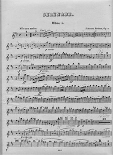 Serenade No.1 in D Major, Op.11: Oboe parte I by Johannes Brahms