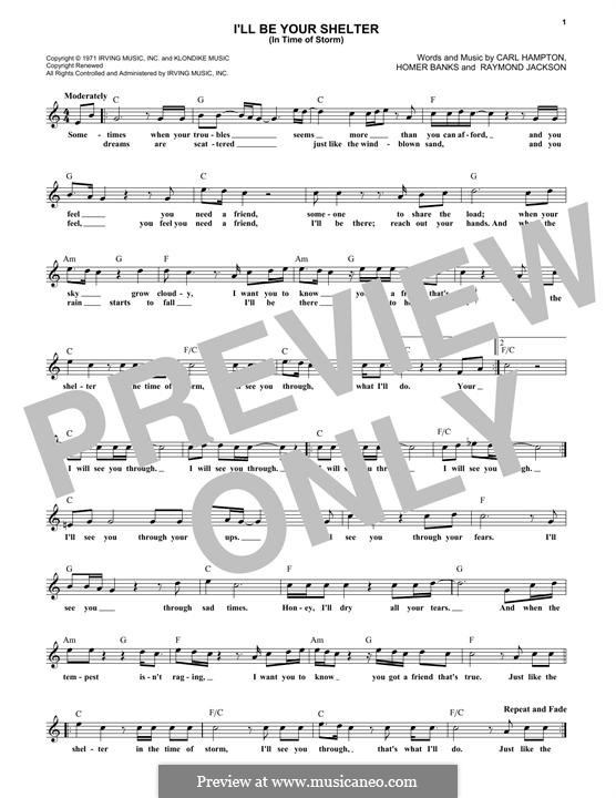 I'll Be Your Shelter (In Time of Storm): melodia by Carl Hampton, Homer Banks, Raymond Jackson