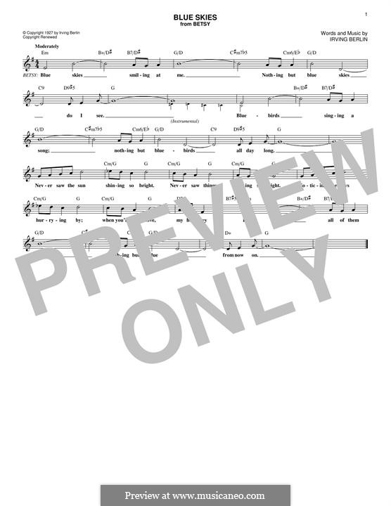 Blue Skies: melodia by Irving Berlin