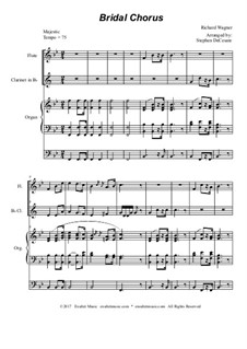 Bridal Chorus: Duet for flute and Bb-clarinet - organ accompaniment by Richard Wagner