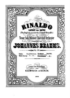 Rinaldo, Op.50: Rinaldo by Johannes Brahms
