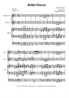 Bridal Chorus: Duet for soprano and tenor saxophone - organ accompaniment by Richard Wagner