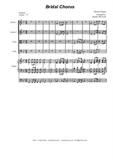 Bridal Chorus: For string quartet - organ accompaniment by Richard Wagner