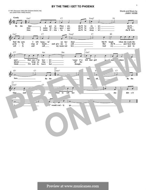 By the Time I Get to Phoenix: melodia by Jimmy Webb