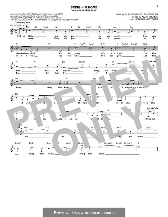 Bring Him Home: melodia by Claude-Michel Schönberg