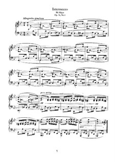 Eight Pieces, Op.76: No.4 Intermezzo in B Flat Major by Johannes Brahms