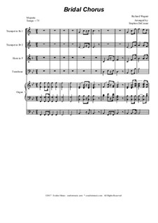 Bridal Chorus: For brass quartet - organ accompaniment by Richard Wagner