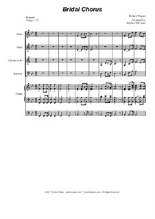 Bridal Chorus: For woodwind quartet - organ accompaniment by Richard Wagner