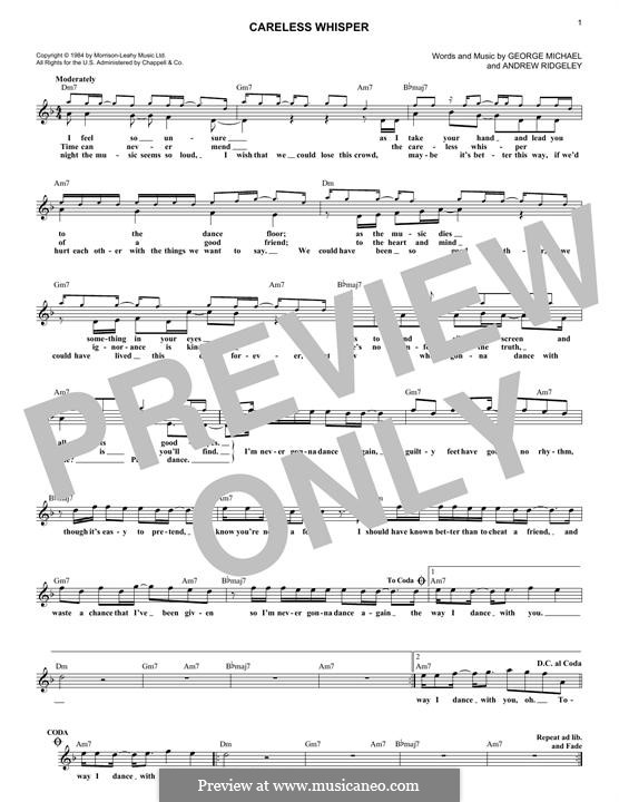 Careless Whisper: melodia by Andrew Ridgeley, George Michael