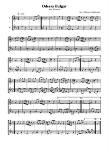 Odessa Bulgar: For tenor and bass recorder by folklore