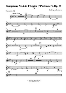 Movement IV. Thunderstorm, Storm: Trompete em C2 (parte transposta) by Ludwig van Beethoven