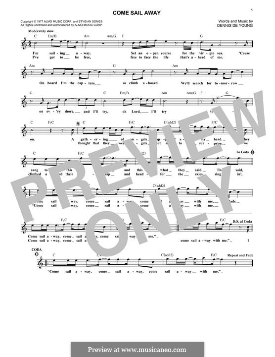 Come Sail Away (Styx): melodia by Dennis DeYoung