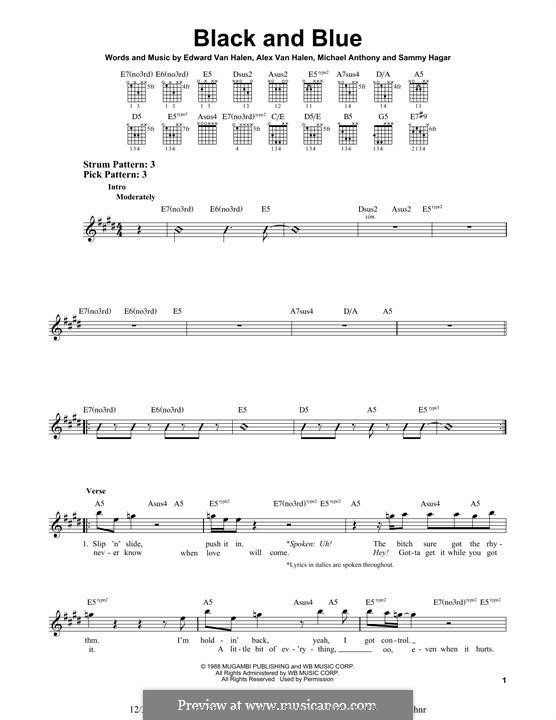 Black and Blue (Van Halen) por A.V. Halen, E.V. Halen, M. Anthony, S