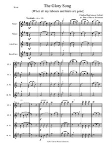 7 Songs of Glory for flute quartet (2 C flutes, alto flute, bass flute): The Glory Song by Robert Lowry, William Howard Doane, Charles Wesley, Jr., William Batchelder Bradbury, Charles Hutchinson Gabriel, Edwin Othello Excell, D. B. Towner