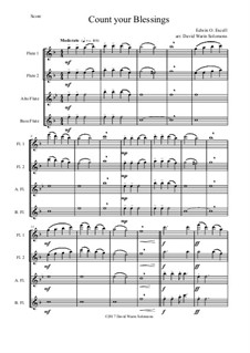 7 Songs of Glory for flute quartet (2 C flutes, alto flute, bass flute): Count your blessings by Robert Lowry, William Howard Doane, Charles Wesley, Jr., William Batchelder Bradbury, Charles Hutchinson Gabriel, Edwin Othello Excell, Daniel B. Towner