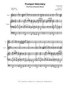 Prince of Denmark's March (Trumpet Voluntary): Duet for flute and Bb-clarinet - organ accompaniment by Jeremiah Clarke