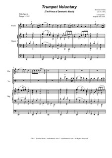 Prince of Denmark's March (Trumpet Voluntary): Duet for violin and cello - organ accompaniment by Jeremiah Clarke