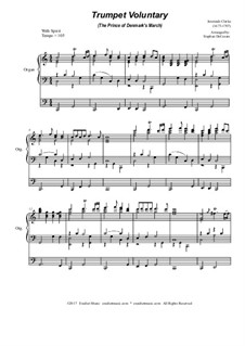Prince of Denmark's March (Trumpet Voluntary): para orgão solo by Jeremiah Clarke