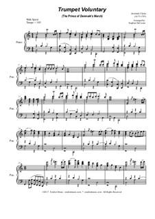 Prince of Denmark's March (Trumpet Voluntary): Para piano solo by Jeremiah Clarke