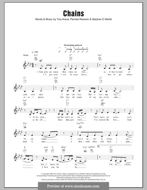 Chains (Tina Arena): para ukulele by Pamela Reswick, Steve Werfel