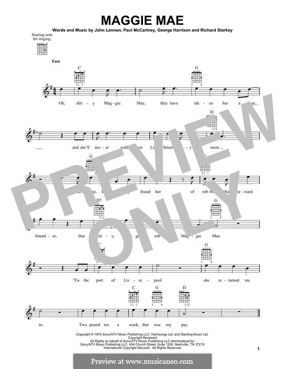 Maggie Mae (The Beatles): Para guitarra com guia by George Harrison, John Lennon, Paul McCartney, Ringo Starr