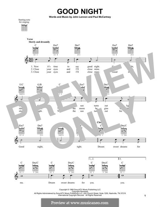 Good Night (The Beatles): Para guitarra com guia by John Lennon, Paul McCartney