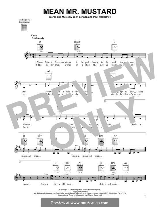 Mean Mr. Mustard (The Beatles): Para guitarra com guia by John Lennon, Paul McCartney