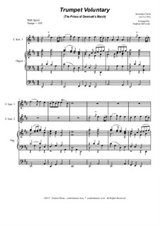Prince of Denmark's March (Trumpet Voluntary): Duet for C-instruments - organ accompaniment by Jeremiah Clarke