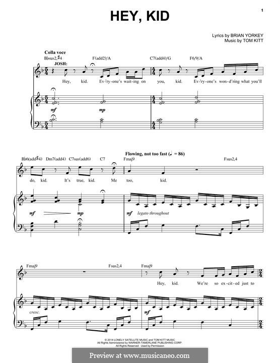 Hey, Kid: Para vocais e piano by Tom Kitt