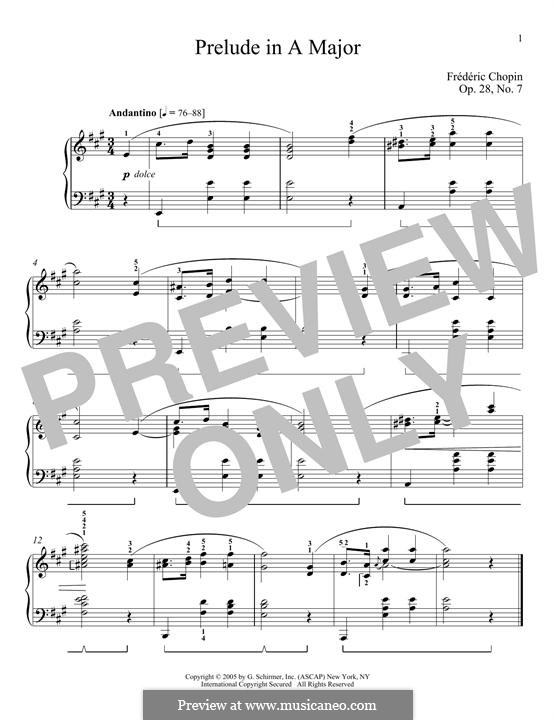 No.7 in A Major: Para Piano by Frédéric Chopin