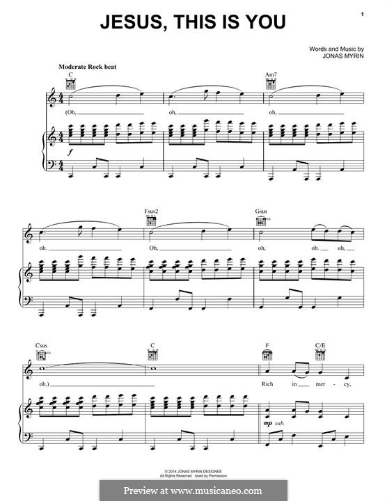 Jesus, This Is You: Para vocais e piano (ou Guitarra) by Jonas Myrin