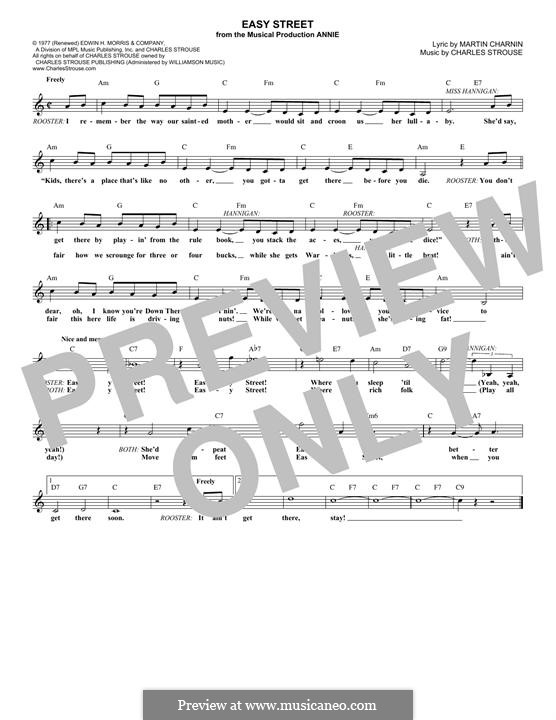 Easy Street (from Annie) por C. Strouse - Partituras on músicaNeo