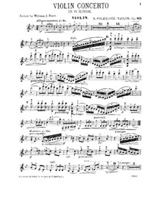 Violin Concerto in G Minor, Op.80: Para violino e piano – Parte de solo by Samuel Coleridge-Taylor