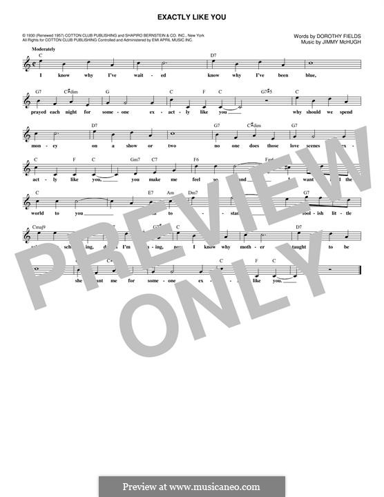 Exactly Like You: melodia by Jimmy McHugh