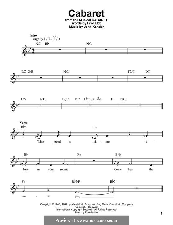 Cabaret (Liza Minnelli): melodia by John Kander