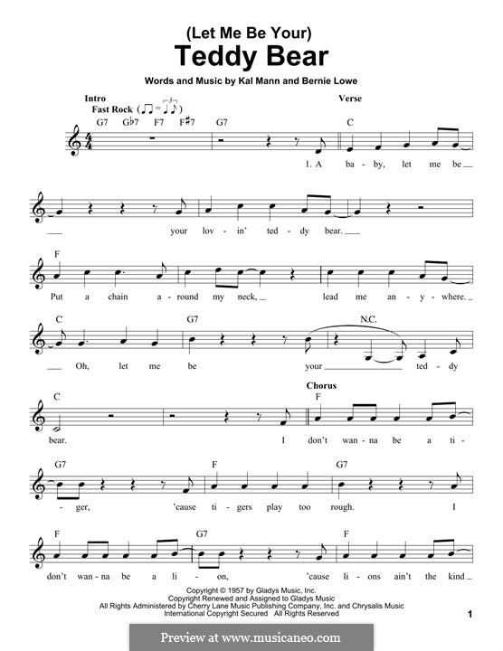 (Let Me Be Your) Teddy Bear (Elvis Presley): melodia by Bernie Lowe, Kal Mann