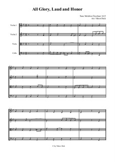 All Glory, Laud and Honor: para quartetos de cordas by Melchior Teschner