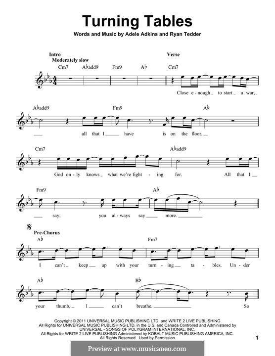 Turning Tables: melodia by Adele, Ryan B Tedder