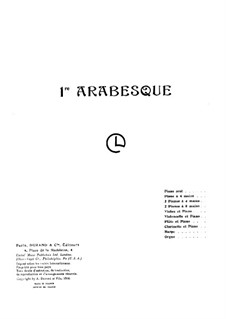 Arabesque No.1: para piano de quadro mãos by Claude Debussy