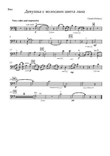 No.8 La fille aux cheveux de lin: For strings and piano – double bass part by Claude Debussy