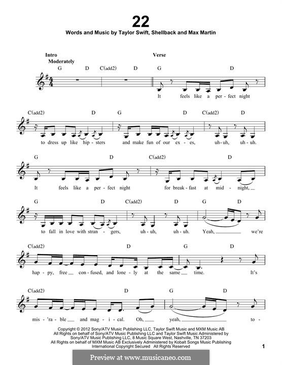 22: melodia by Taylor Swift