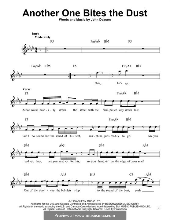 Another One Bites the Dust (Queen): melodia by John Deacon