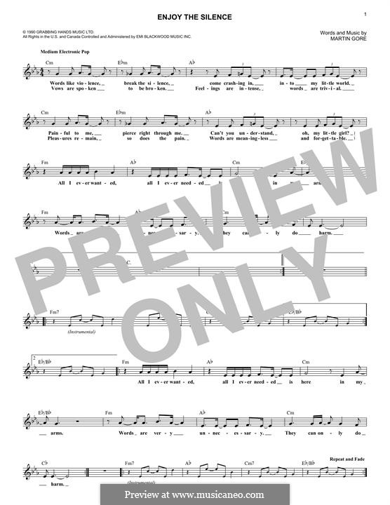 Enjoy the Silence (Depeche Mode): melodia by Martin Gore