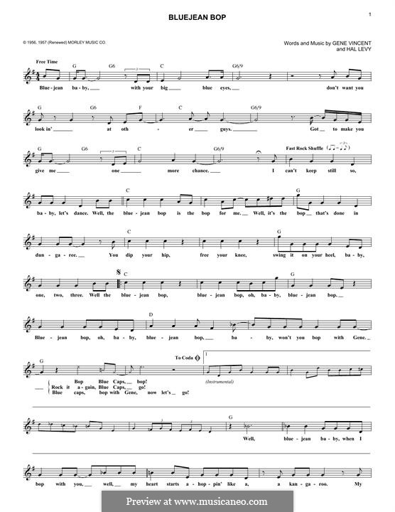 Blue Jean Bop: melodia by Gene Vincent, Hal Levy